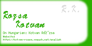 rozsa kotvan business card